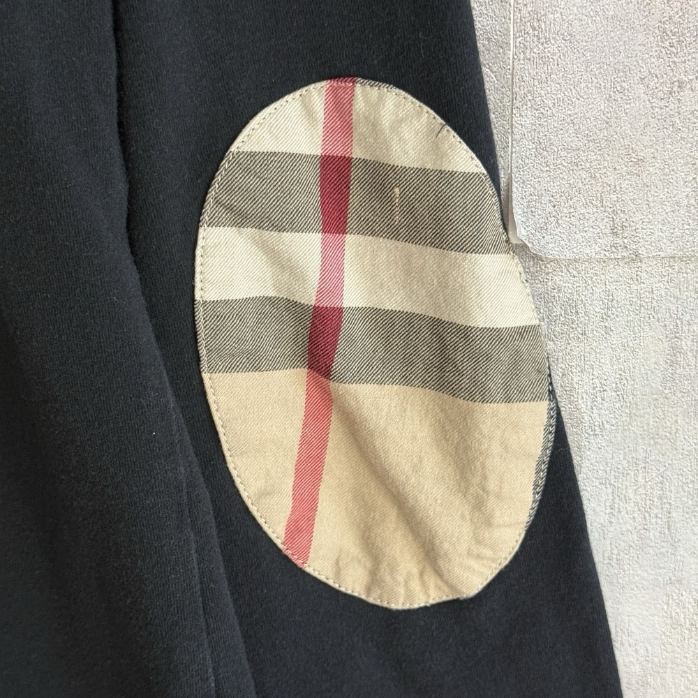 Burberry London Shirt Womens Large Long Sleeve Black Nova Check Elbow Patch READ - Picture 7 of 13